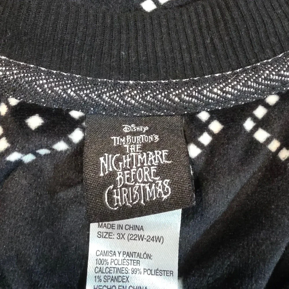 Disney Womens 3X Nightmare Before Christmas Sleep Shirt Black Jack Skellington - Picture 4 of 8
